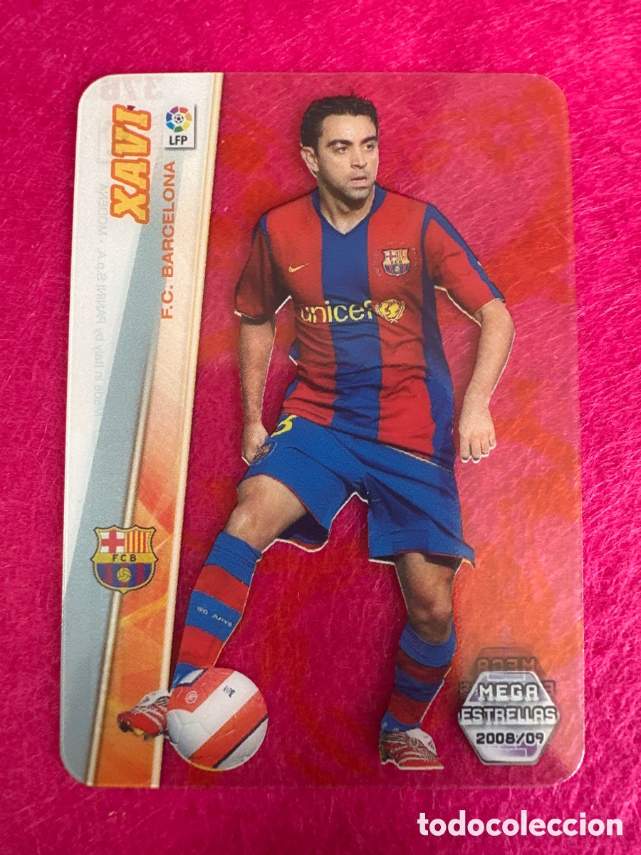 Fu&szlig;ball-Sticker: 376 XAVI (F.C.BARCELONA) ULTRA CARD MEGAESTRELLAS MEGACRACKS 2008-2009 08 09 PANINI TRADING CARD