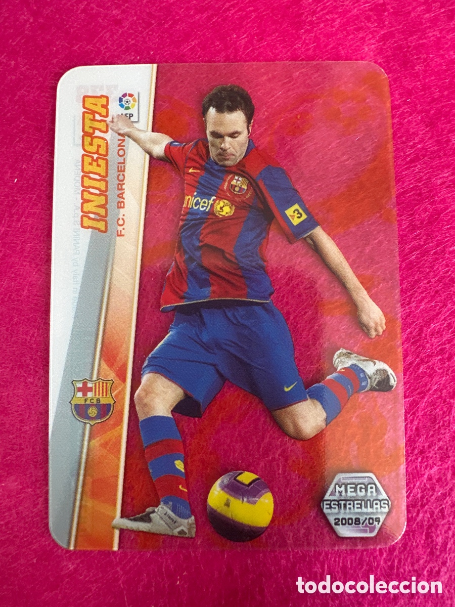 Fu&szlig;ball-Sticker: 378 INIESTA (F.C.BARCELONA) ULTRA CARD MEGAESTRELLAS MEGACRACKS 2008-2009 08 09 PANINI TRADING CARD