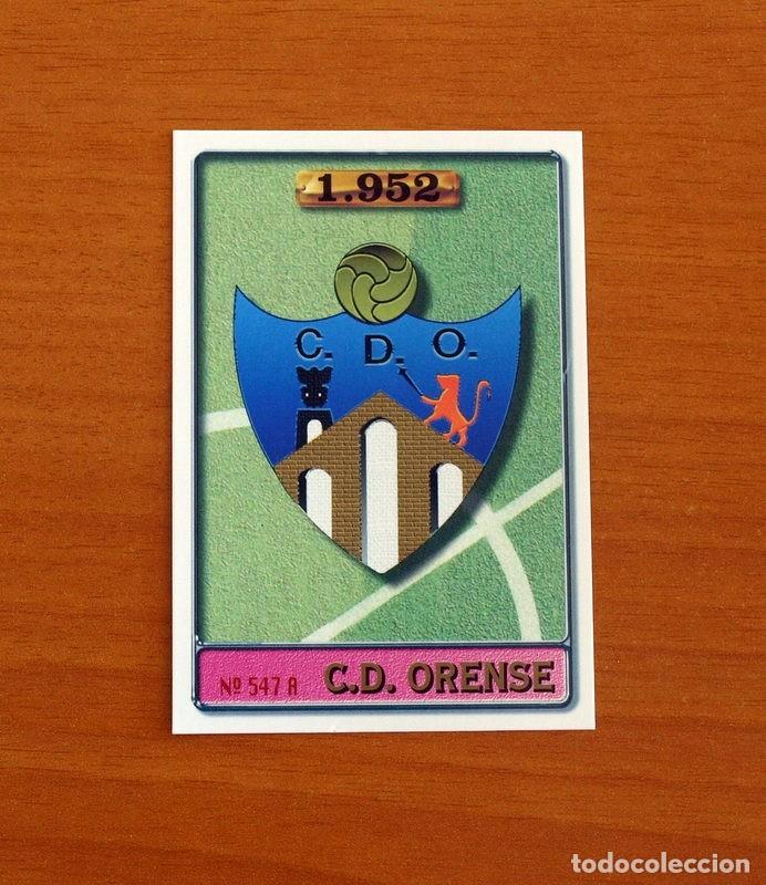 Fu&szlig;ball-Sticker: Orense -N&ordm; 547 A-B Escudo-Mug&uuml;erza -2&ordf; Divisi&oacute;n-Mundicromo Las Fichas de la Liga 1996-1997-96-97