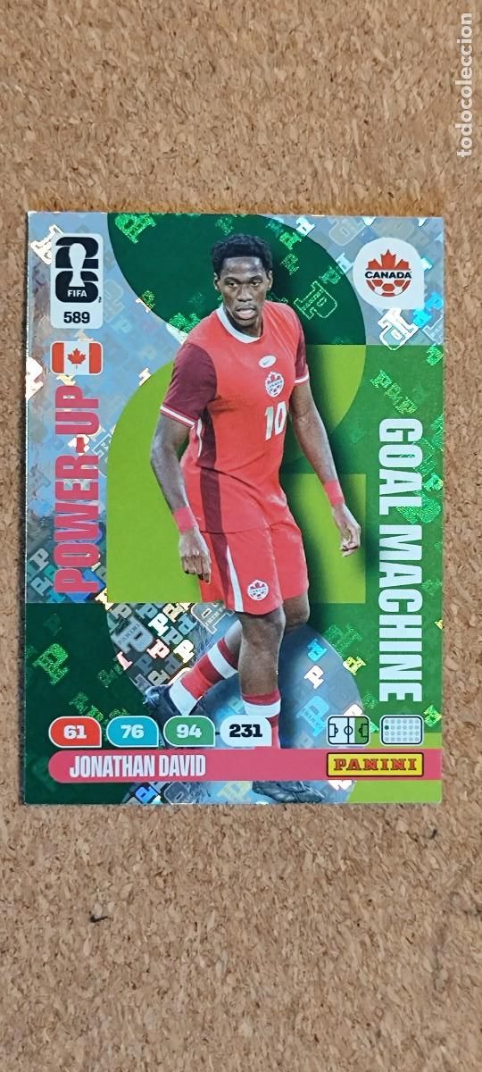 Cromos de F&uacute;tbol: ADRENALYN XL FIFA WORLD CUP 2026 CARD POWER-UP JONATHAN DAVID CANADA # 589 PANINI