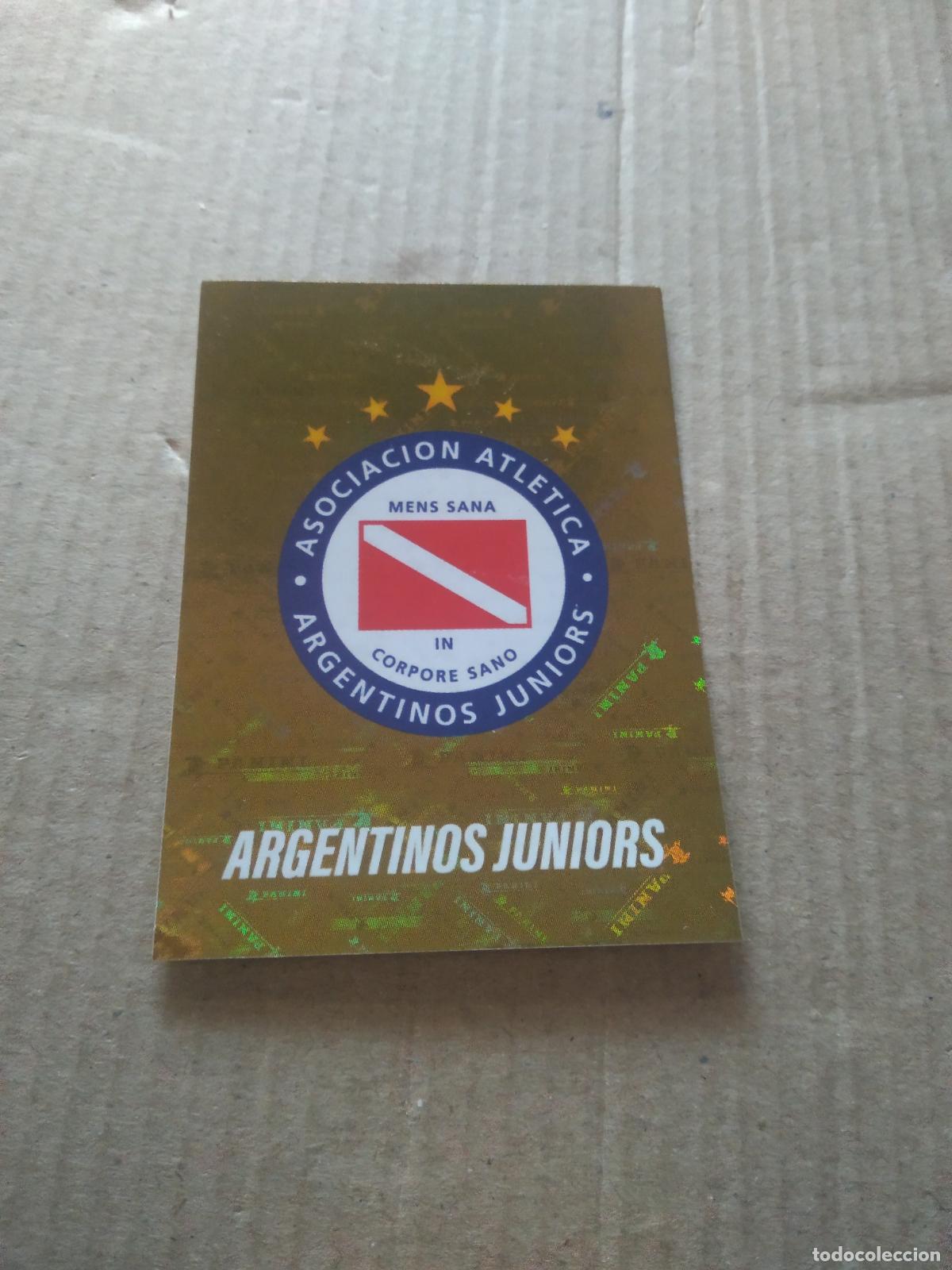 Cromos de F&uacute;tbol: 4 ESCUDO ARGENTINOS JUNIORS CROMO FUTBOL ARGENTINO PANINI LIGA ARGENTINA 2023