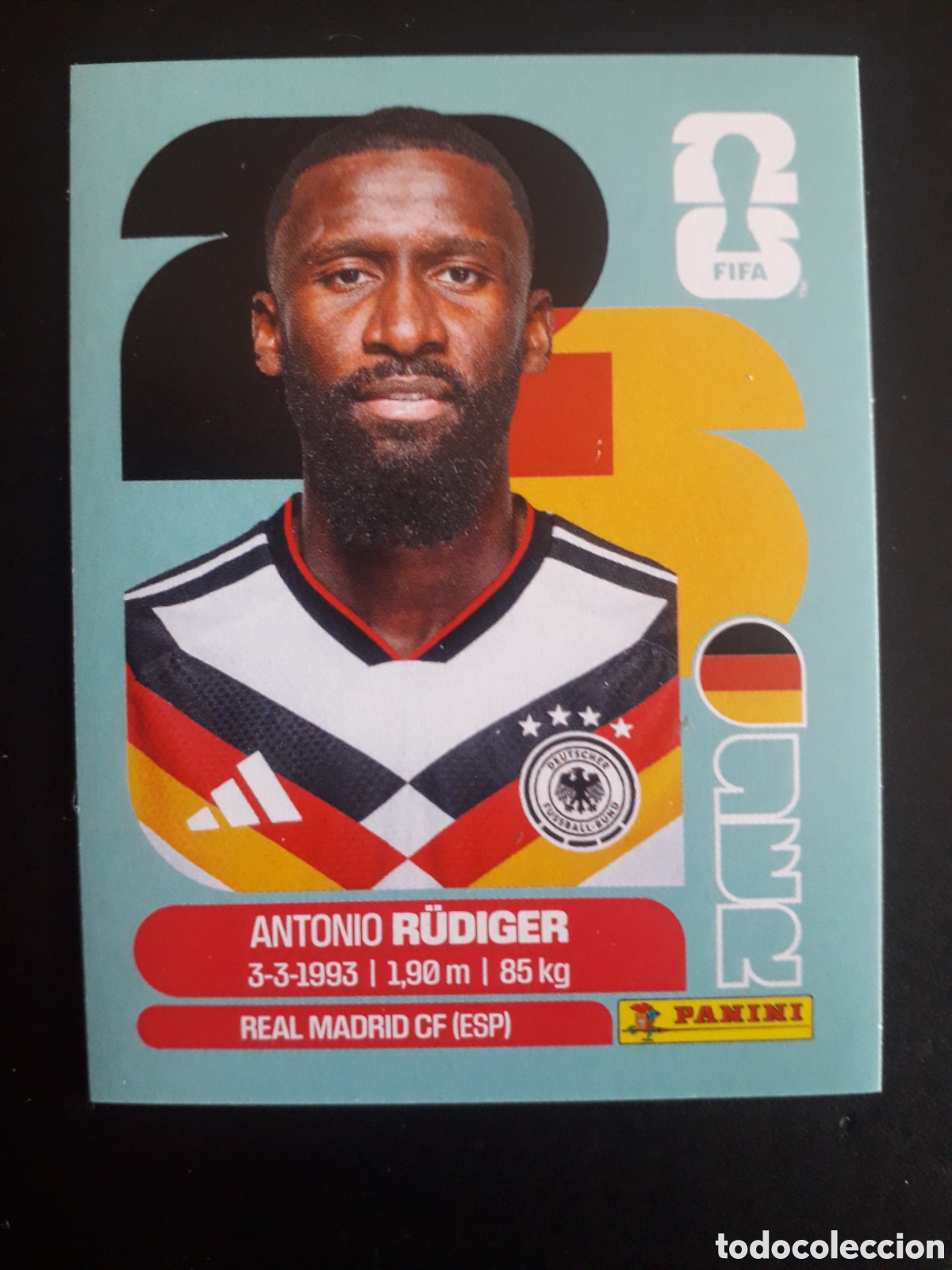 Cartes &agrave; collectionner de Football: R&Uuml;DIGER ALEMANIA GER 6 MUNDIAL F&Uacute;TBOL 2026 FIFA WORLD CUP PANINI SIN PEGAR PEDIDO M&Iacute;NIMO 3&euro;