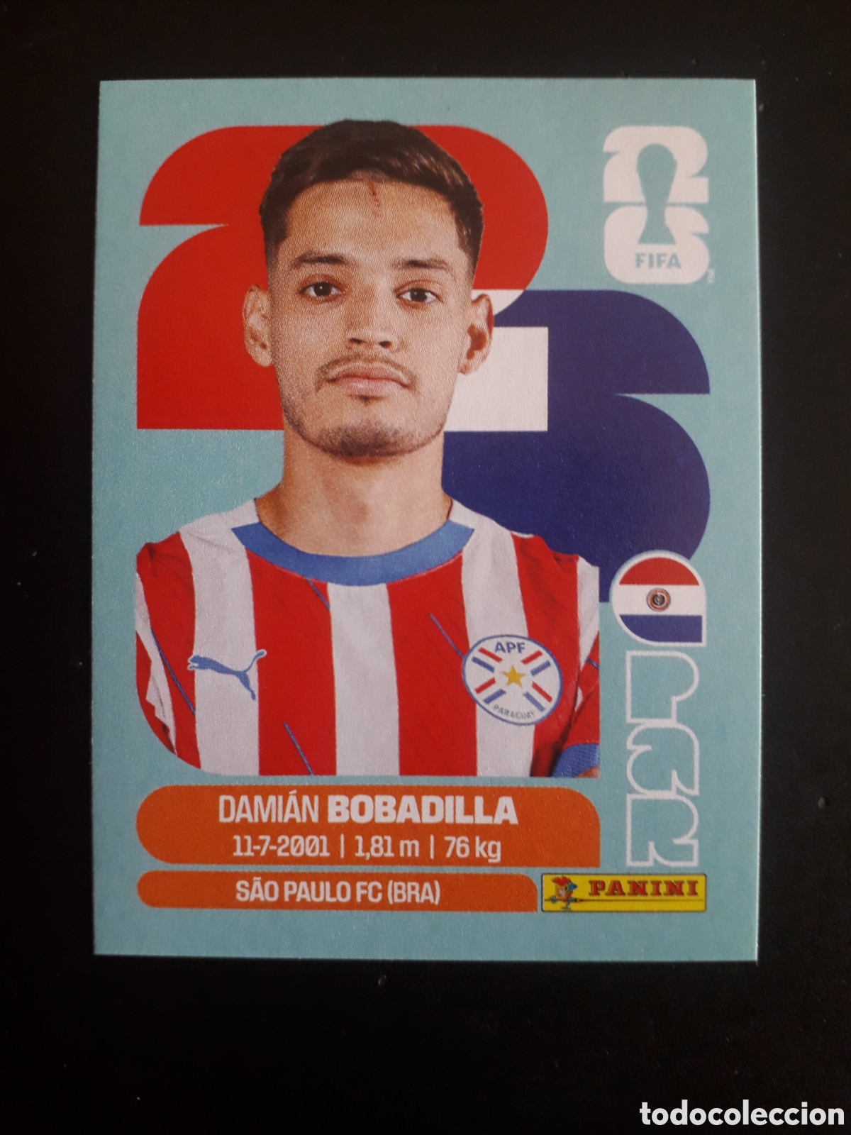 Cromos de F&uacute;tbol: BOBADILLA PARAGUAY PAR 11 MUNDIAL F&Uacute;TBOL 2026 FIFA WORLD CUP PANINI SIN PEGAR PEDIDO M&Iacute;NIMO 3&euro;