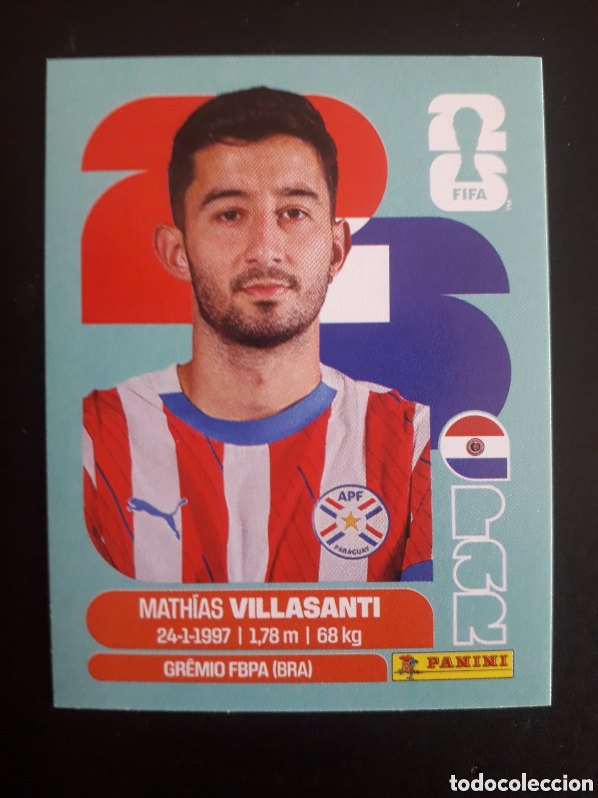 Cromos de F&uacute;tbol: VILLASANTI PARAGUAY PAR 9 MUNDIAL F&Uacute;TBOL 2026 FIFA WORLD CUP PANINI SIN PEGAR PEDIDO M&Iacute;NIMO 3&euro;.