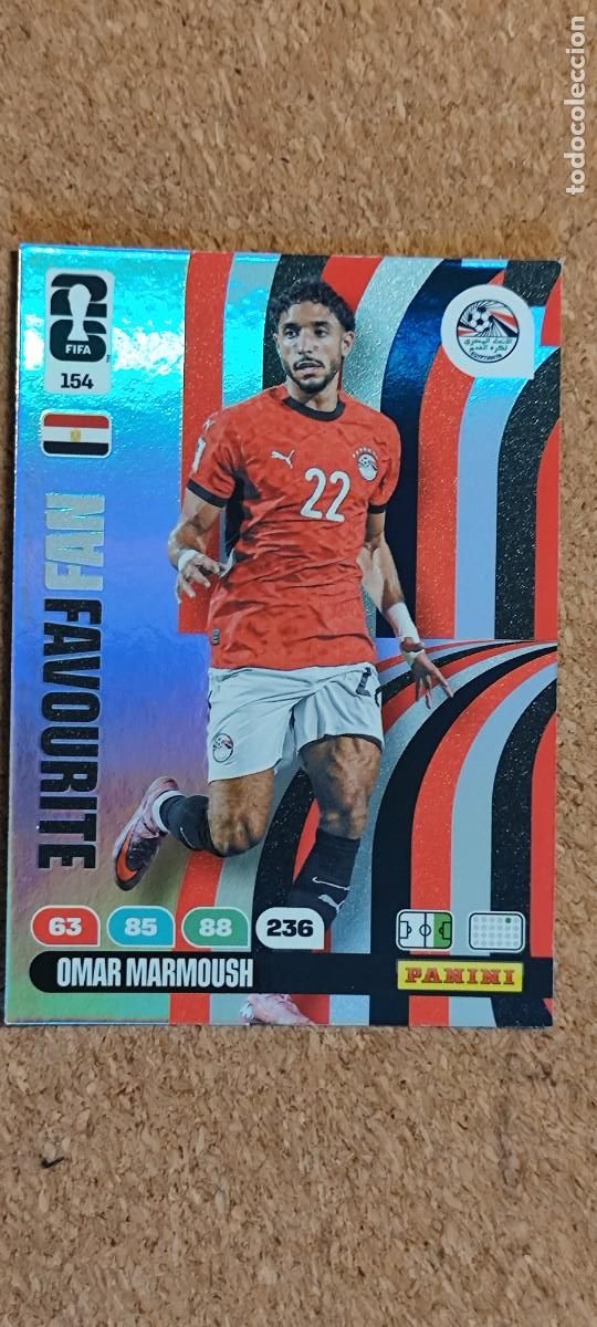 Cromos de F&uacute;tbol: ADRENALYN XL FIFA WORLD CUP 2026 CARD FANS FAVOURITE MARMOUSH EGIPTO # 154 PANINI