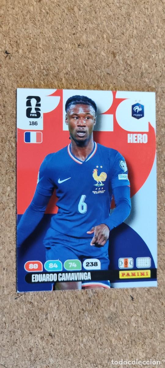Cromos de F&uacute;tbol: ADRENALYN XL FIFA WORLD CUP 2026 CARD CAMAVINGA FRANCIA # 186 PANINI