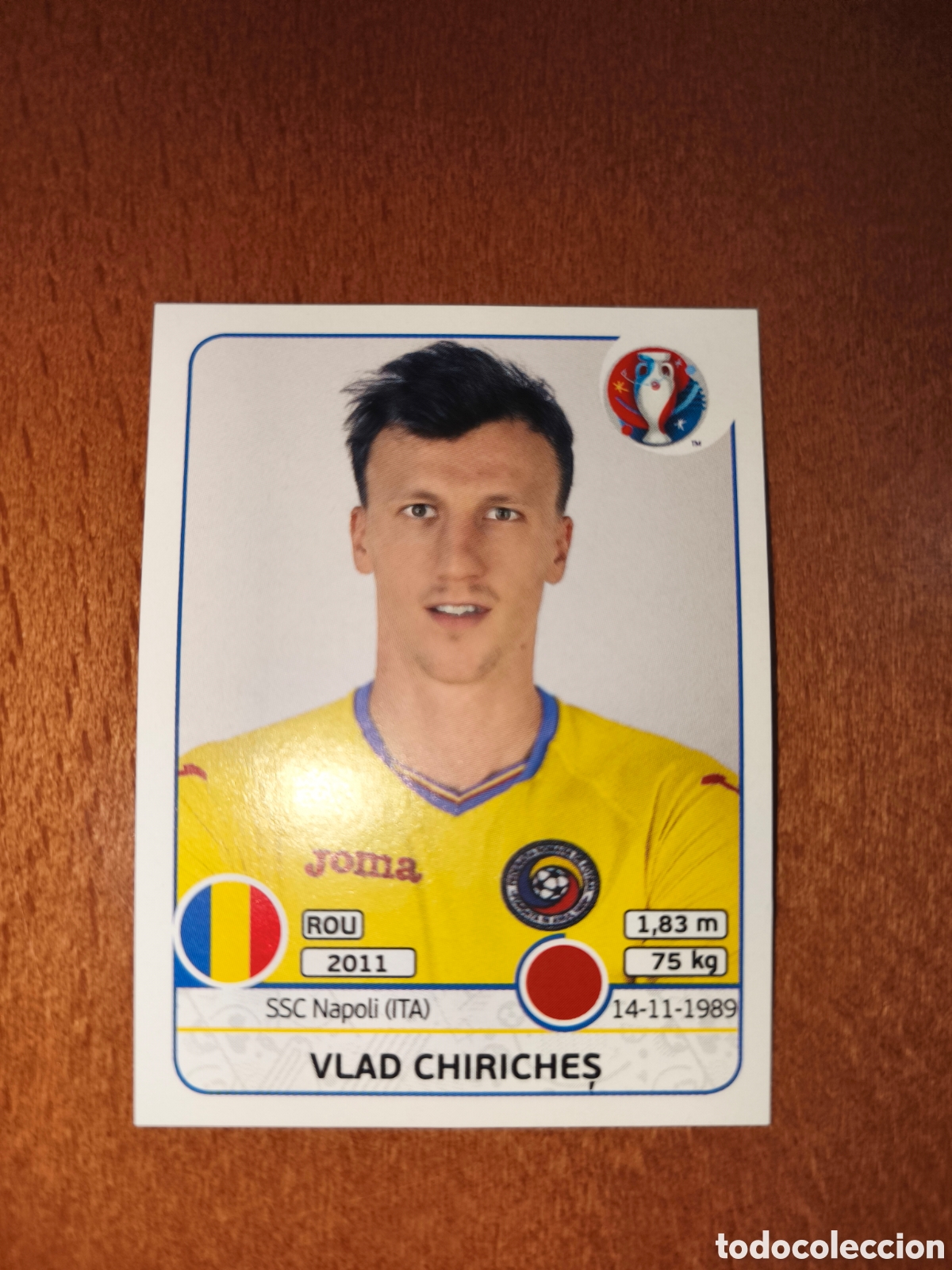 Cromos de F&uacute;tbol: Vlad Chiriches n&deg;52 UEFA Euro 2016 Ruman&iacute;a