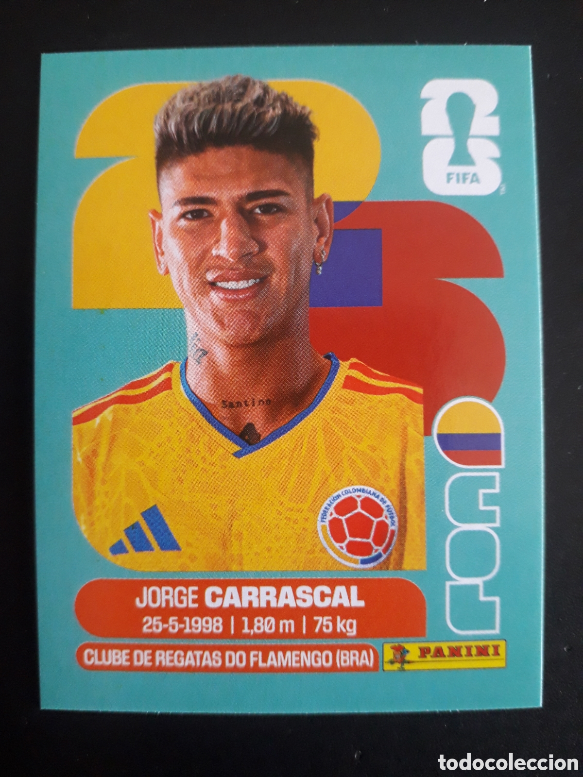 Cromos de F&uacute;tbol: CARRASCAL COLOMBIA COL 16 MUNDIAL F&Uacute;TBOL 2026 FIFA WORLD CUP PANINI SIN PEGAR PEDIDO M&Iacute;NIMO 3&euro;.