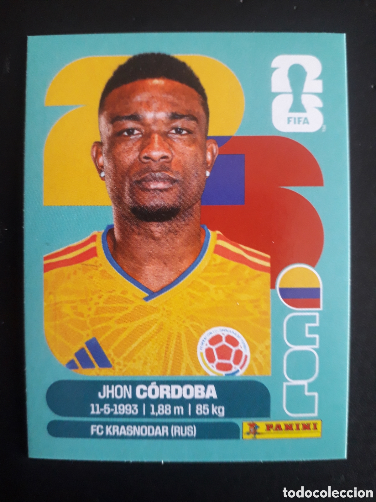 Cromos de F&uacute;tbol: C&Oacute;RDOBA COLOMBIA COL 18 MUNDIAL F&Uacute;TBOL 2026 FIFA WORLD CUP PANINI SIN PEGAR PEDIDO M&Iacute;NIMO 3&euro;