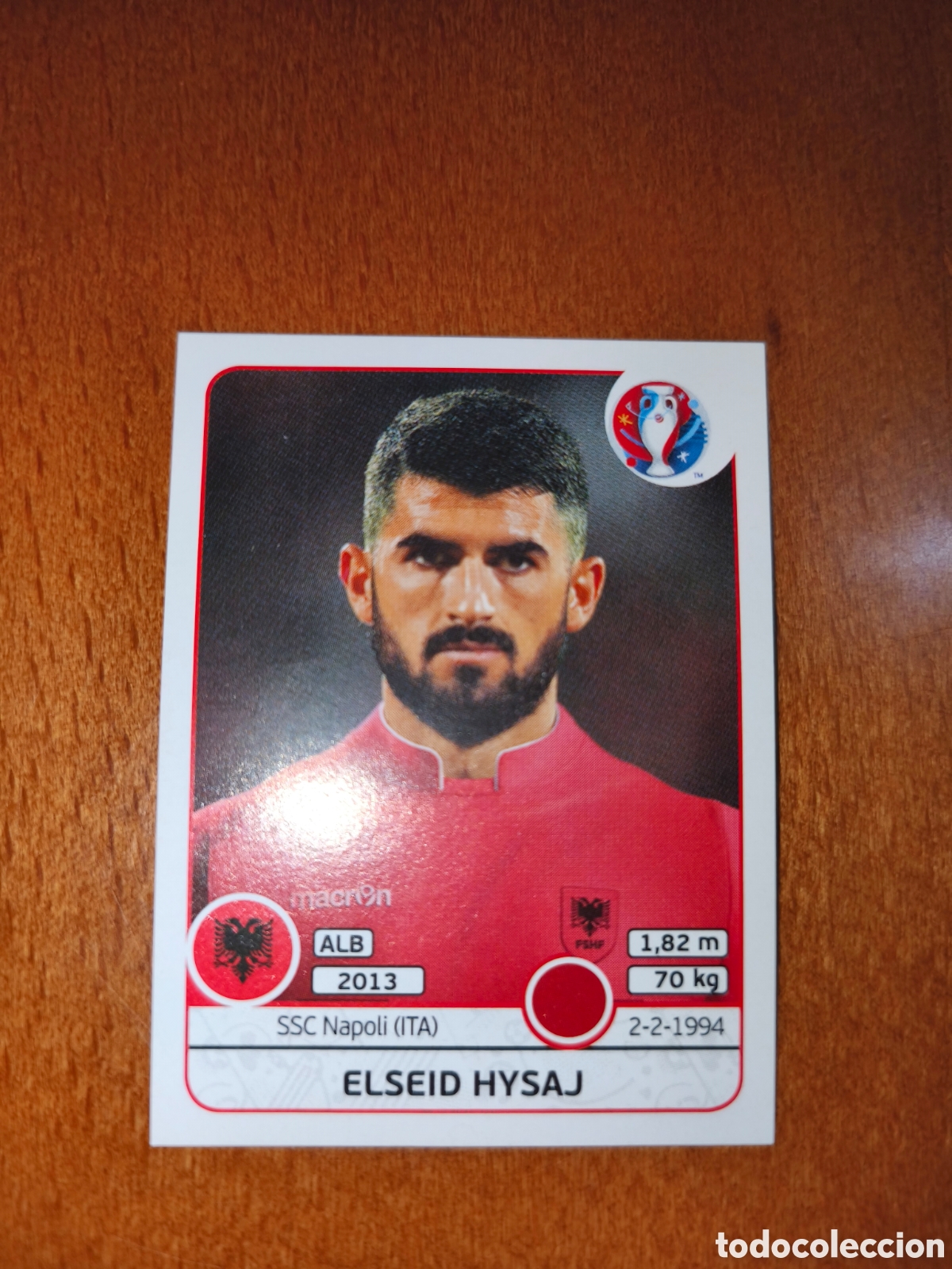 Cromos de F&uacute;tbol: Elseid Hysaj n&deg;71 UEFA Euro 2016 Albania