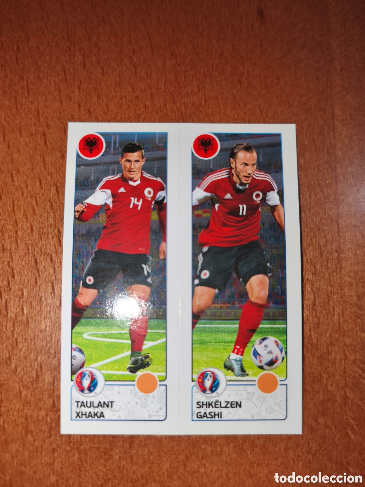Cromos de F&uacute;tbol: Taulant Xhaka/Shkelzen Gashi n&deg;92 UEFA Euro 2016 Albania