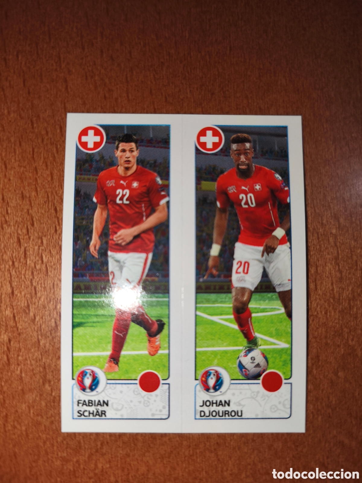 Cromos de F&uacute;tbol: Fabian Schar/Johan Djourou n&deg;97 UEFA Euro 2016 Suiza