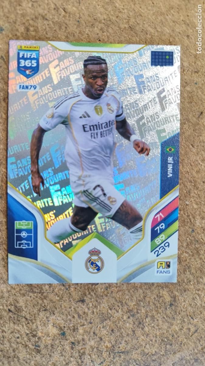 Cromos de F&uacute;tbol: ADRENALYN XL FIFA 365 2026 CARD FANS FAVOURITE VINI JR REAL MADRID # FAN79 PANINI
