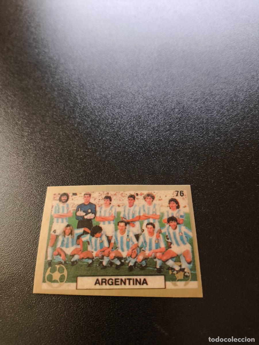 Cromos de F&uacute;tbol: 76 EQUIPO TEAM CON MARADONA ARGENTINA REYAUCA WORLD CUP MUNDIAL ITALIA ITALY 1990 NO PANINI