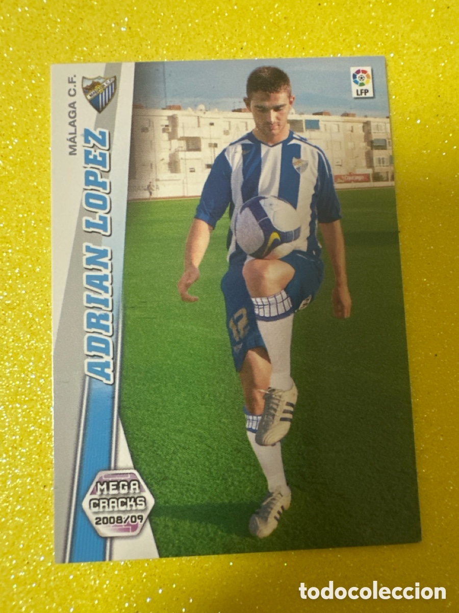 Football Stickers: 180 BIS ADRI&Aacute;N L&Oacute;PEZ (M&Aacute;LAGA) MEGACRACKS 2008-2009 08 09 PANINI TRADING CARD