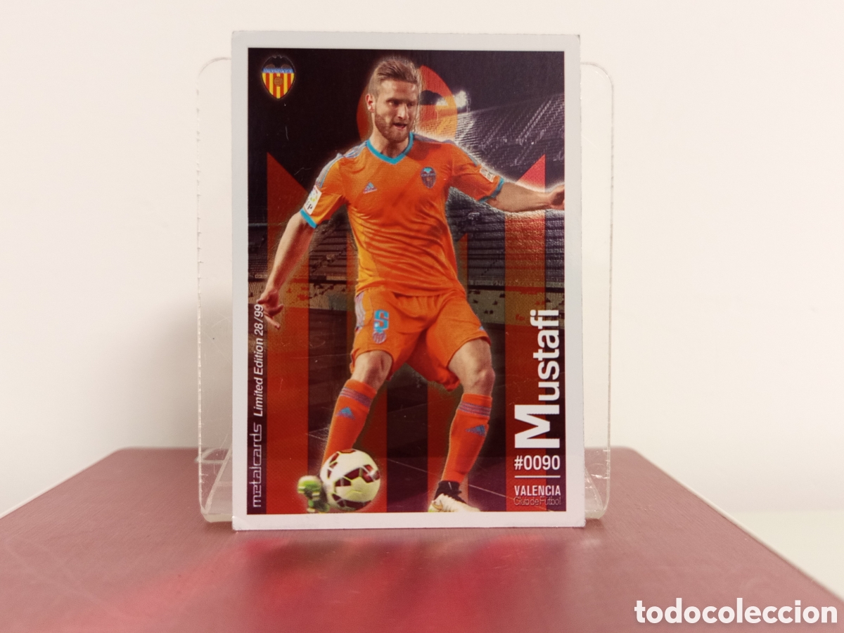 Figurine di Calcio: ❇️ CROMO ⚽ MUSTAFI VALENCIA 90 FICHAS LIGA QUIZ 15 16 2015 2016 METALCARDS LIMITED EDITION ❇️