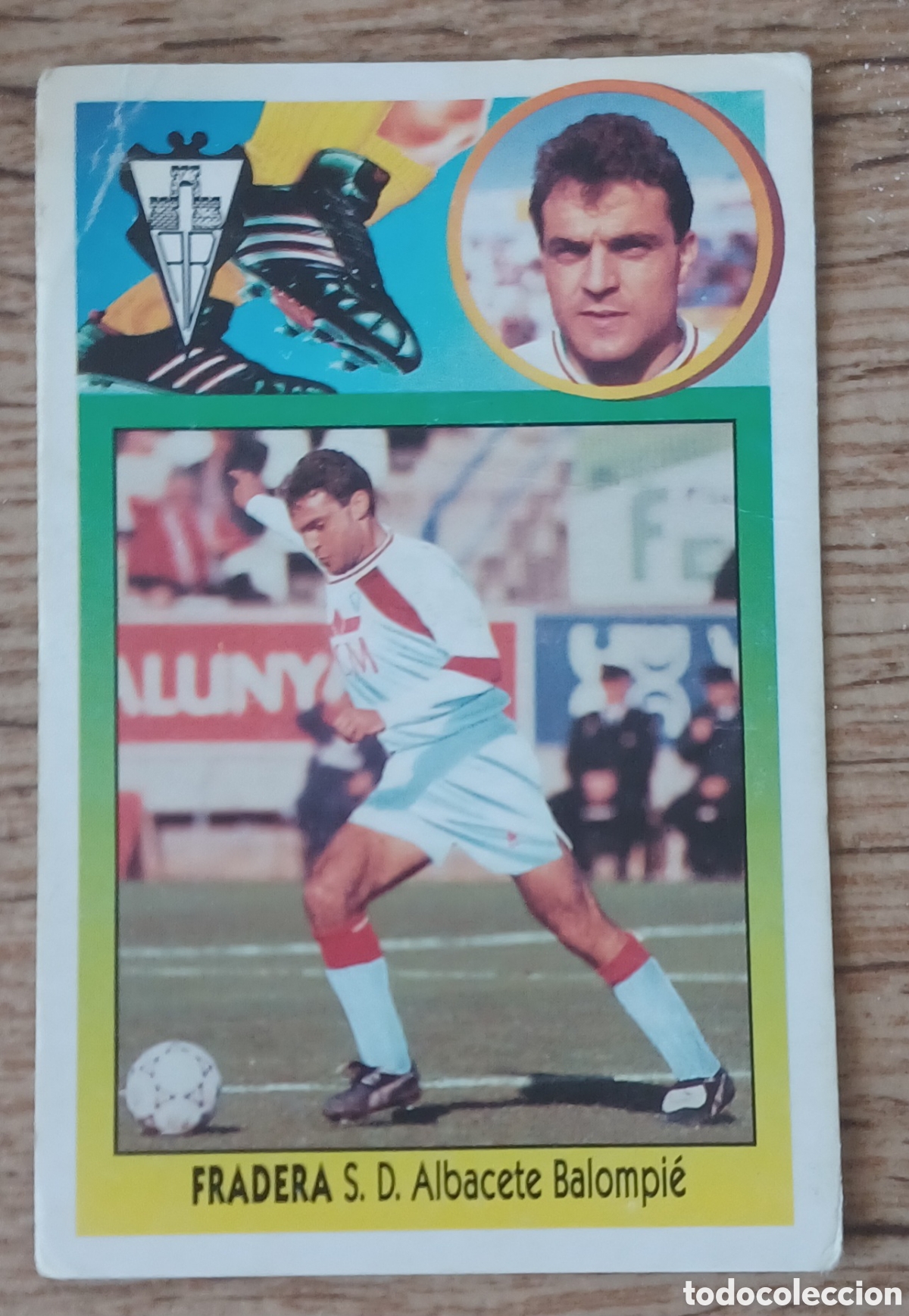 Cromos de F&uacute;tbol: FRADERA COLOCA MISMO RECUADRO PARRI ALBACETE BALOMPIE EDICIONES ESTE 93 94 CARTON NUNCA PEGADO