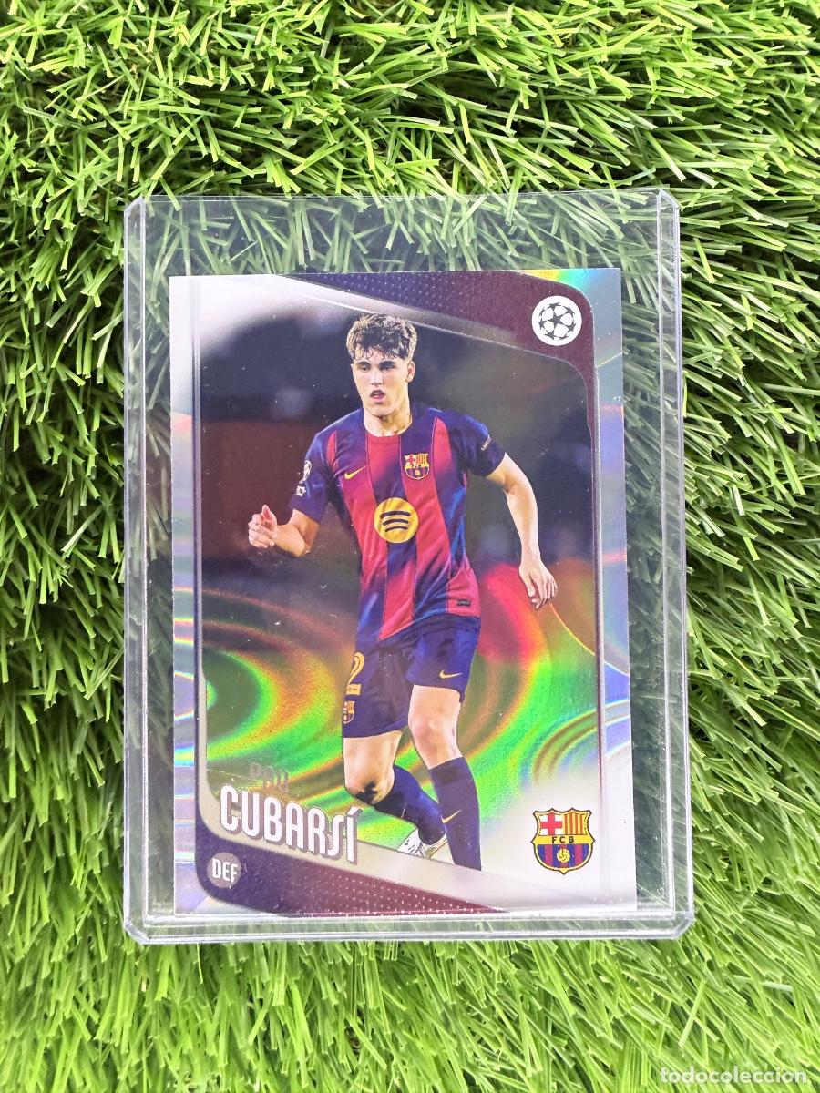 Cromos de F&uacute;tbol: N&ordm; 183 Pau Cubars&iacute; Rain Drops FC Barcelona Topps UEFA Clubs Competitions Flagship 25 26