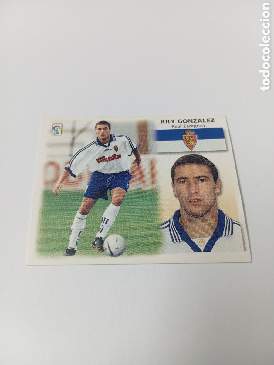 Cromos de F&uacute;tbol: KILY GONZ&Aacute;LEZ BAJA Zaragoza LIGA ESTE 1999 2000 PANINI 99 00 NUEVO SIN PEGAR