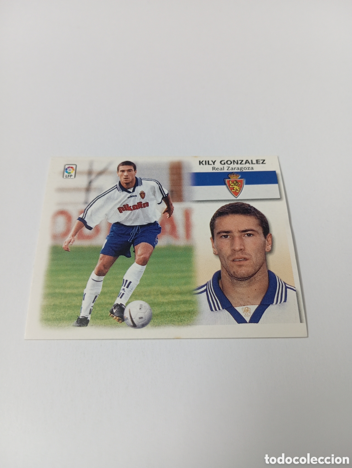 Cromos de F&uacute;tbol: KILY GONZ&Aacute;LEZ BAJA Zaragoza LIGA ESTE 1999 2000 PANINI 99 00 NUEVO SIN PEGAR