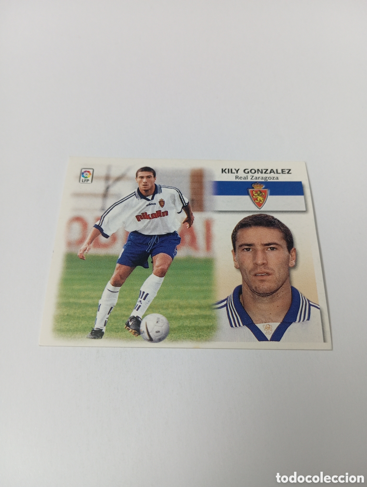 Cromos de F&uacute;tbol: KILY GONZ&Aacute;LEZ BAJA Zaragoza LIGA ESTE 1999 2000 PANINI 99 00 NUEVO SIN PEGAR
