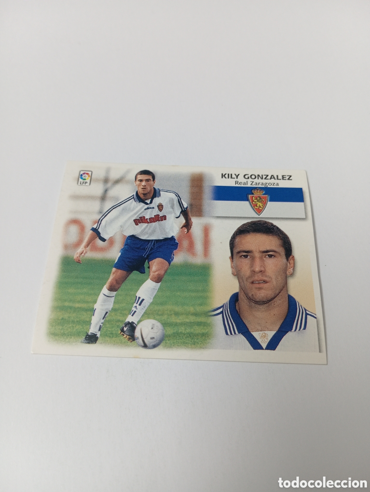 Cromos de F&uacute;tbol: KILY GONZ&Aacute;LEZ BAJA Zaragoza LIGA ESTE 1999 2000 PANINI 99 00 NUEVO SIN PEGAR