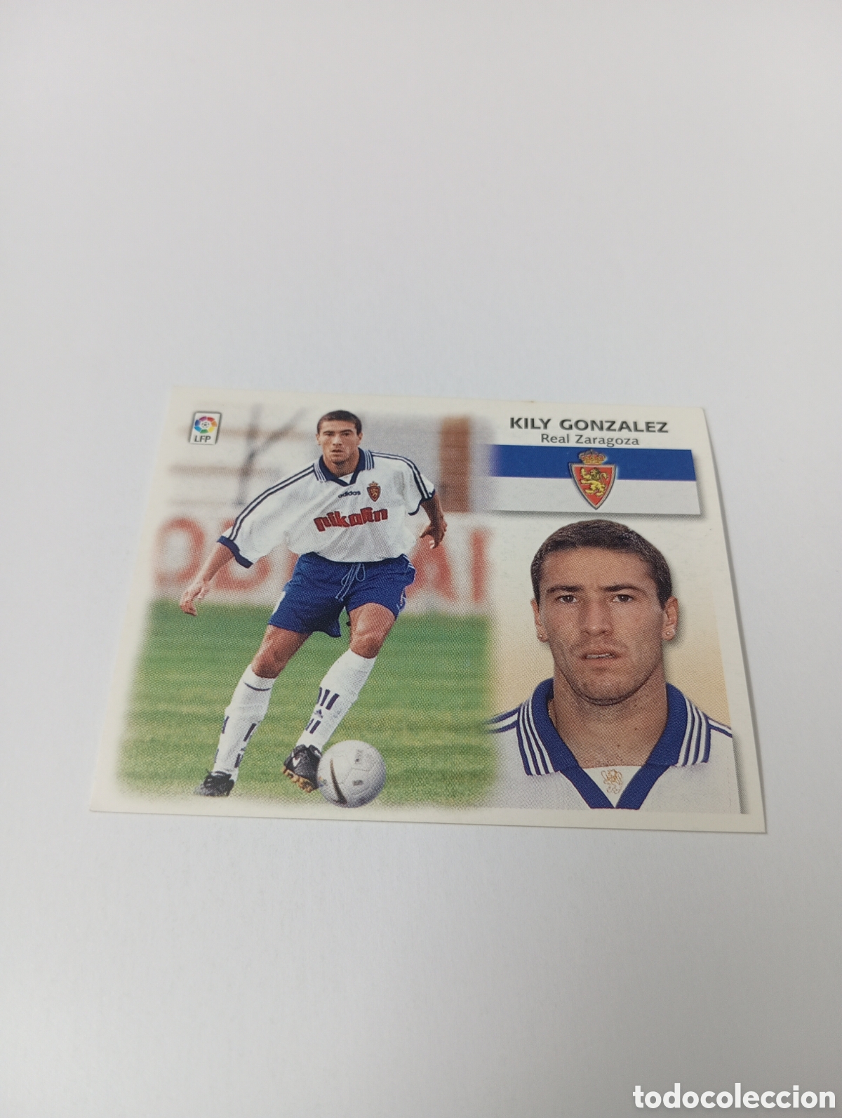 Cromos de F&uacute;tbol: KILY GONZ&Aacute;LEZ BAJA Zaragoza LIGA ESTE 1999 2000 PANINI 99 00 NUEVO SIN PEGAR