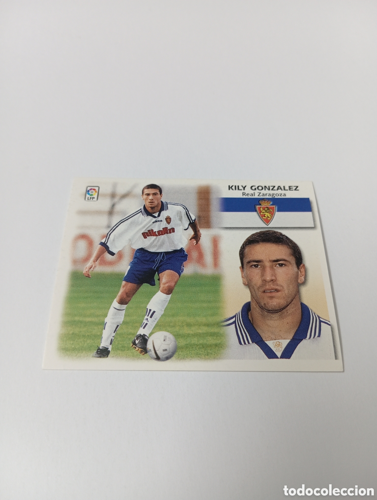 Cromos de F&uacute;tbol: KILY GONZ&Aacute;LEZ BAJA Zaragoza LIGA ESTE 1999 2000 PANINI 99 00 NUEVO SIN PEGAR