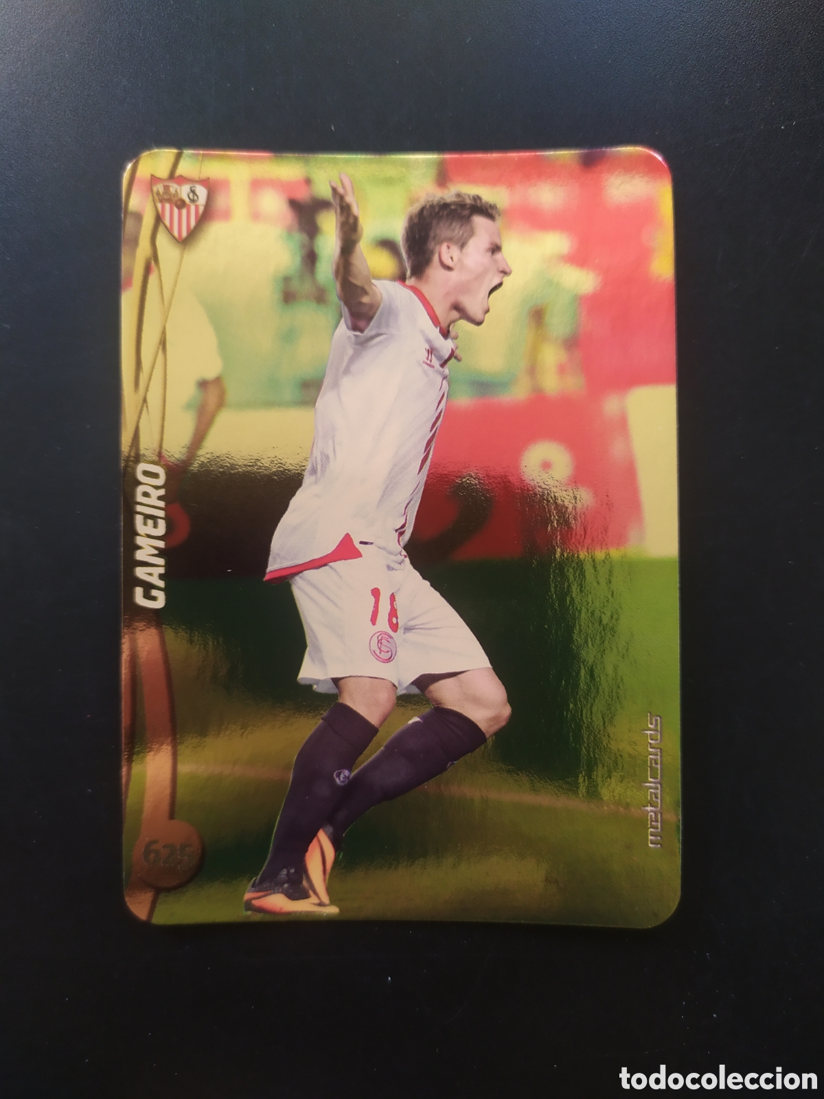 Cromos de F&uacute;tbol: Mundicromo fichas Liga 2014 2015 14 15 Gameiro top brillo liso dorado n&deg; 625 Sevilla