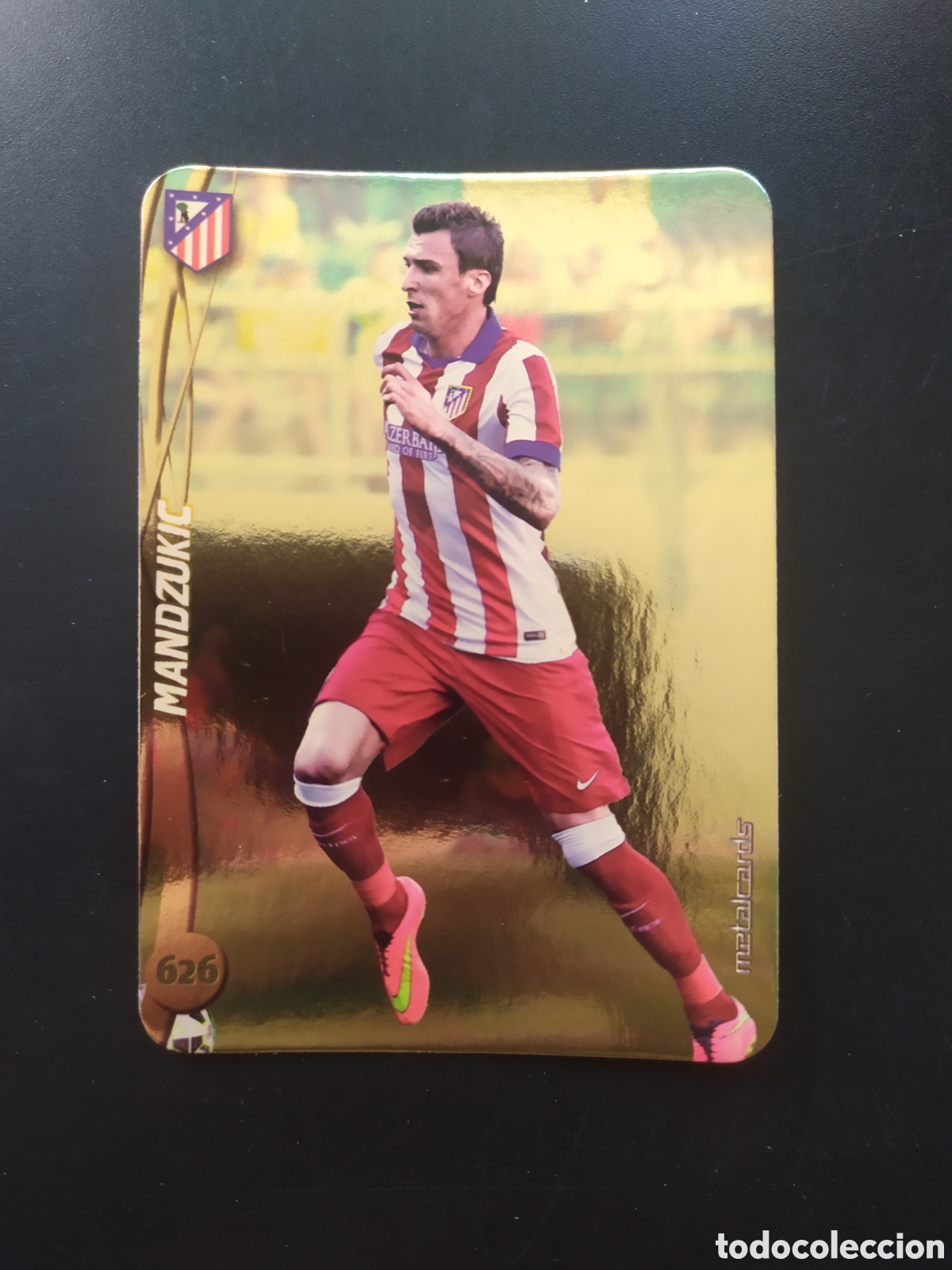 Cromos de F&uacute;tbol: Mundicromo fichas Liga 2014 2015 14 15 Mandzukic top brillo liso dorado n&deg; 626 Atl&eacute;tico Madrid