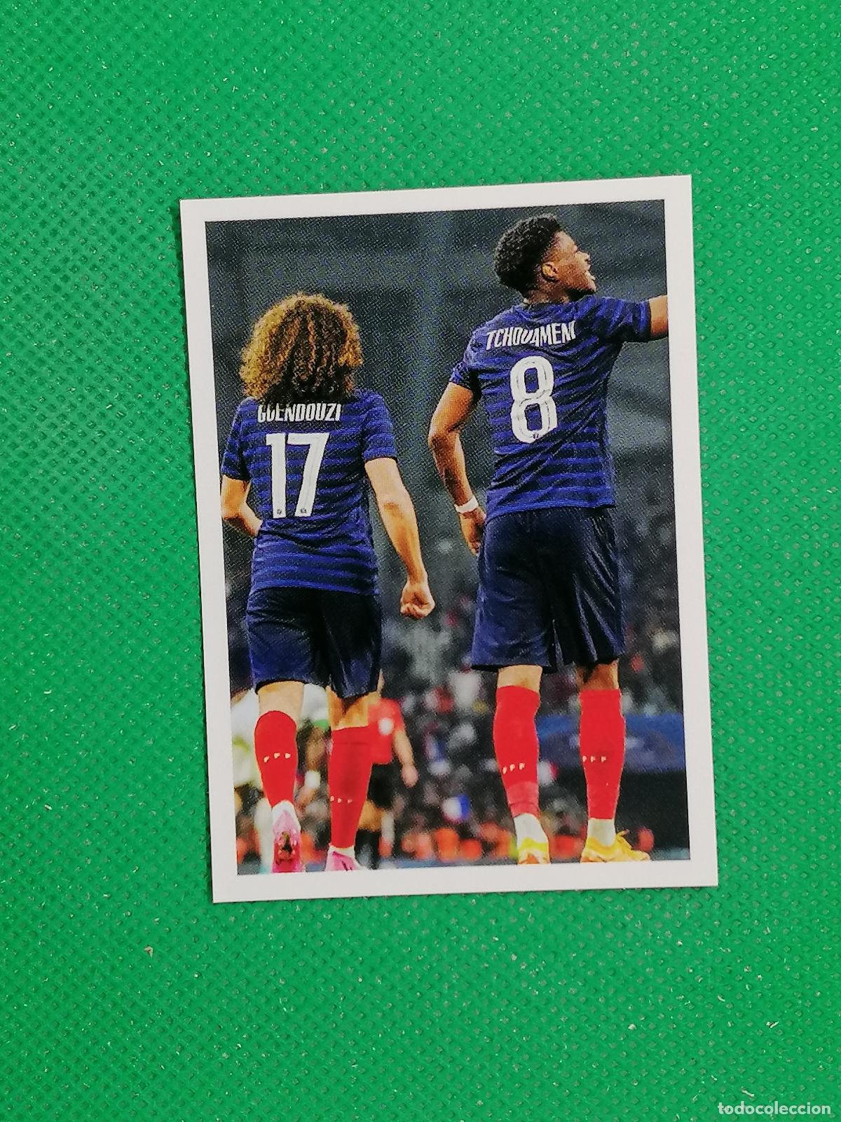 Cromos de F&uacute;tbol: 47 GUENDOUZI STICKER SELECCION FRANCIA ⚽ INTERMARCHE 2022 PANINI AU PLUS PRES DES BLEUS ⚽