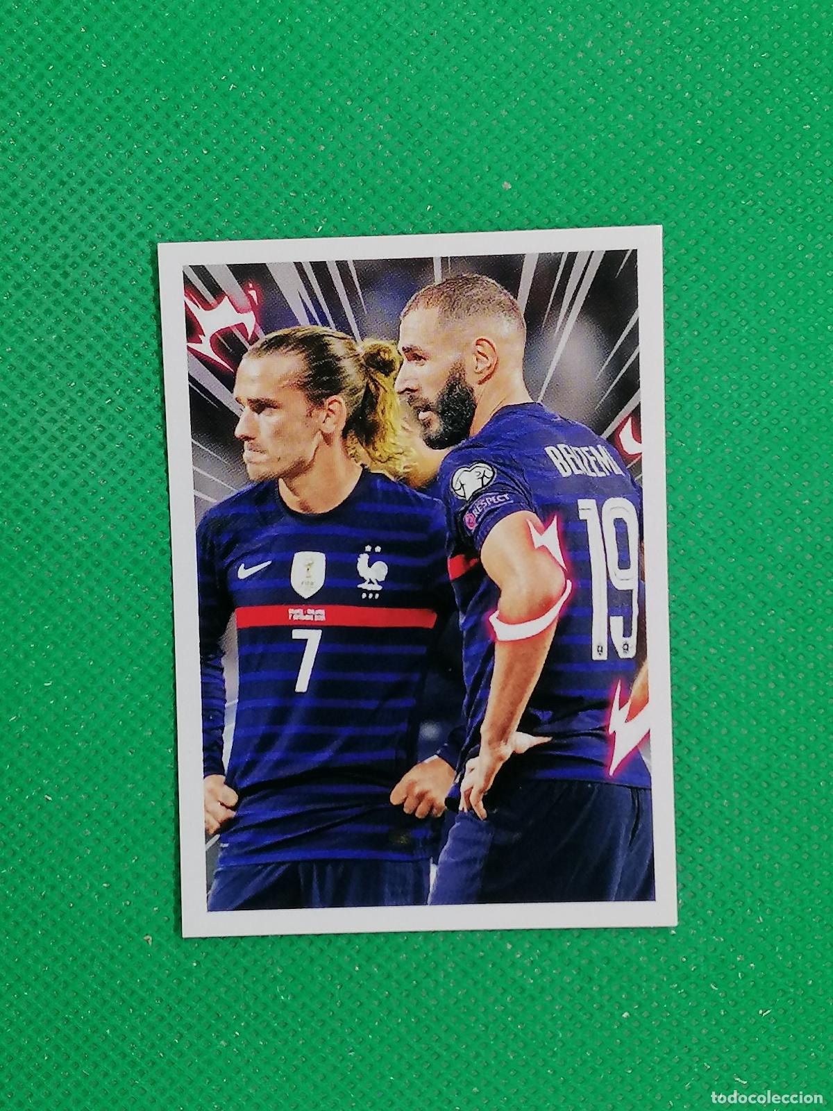 Cromos de F&uacute;tbol: 56 GRIEZZMAN BENZEMA STICKER SELECCION FRANCIA ⚽ INTERMARCHE 2022 PANINI AU PLUS PRES DES BLEUS ⚽