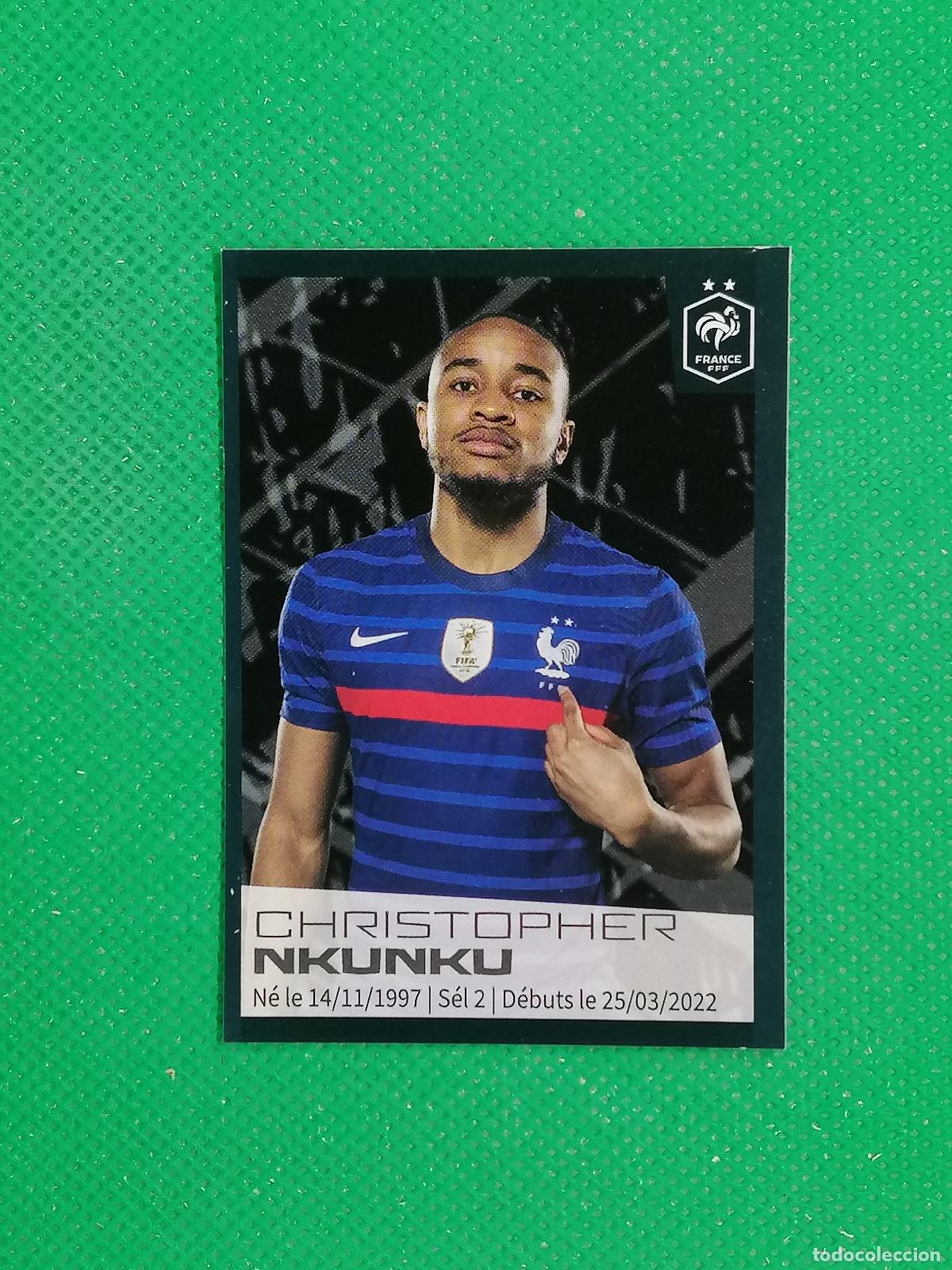 Cromos de F&uacute;tbol: 71 NKUNKU STICKER SELECCION FRANCIA ⚽ INTERMARCHE 2022 PANINI AU PLUS PRES DES BLEUS ⚽