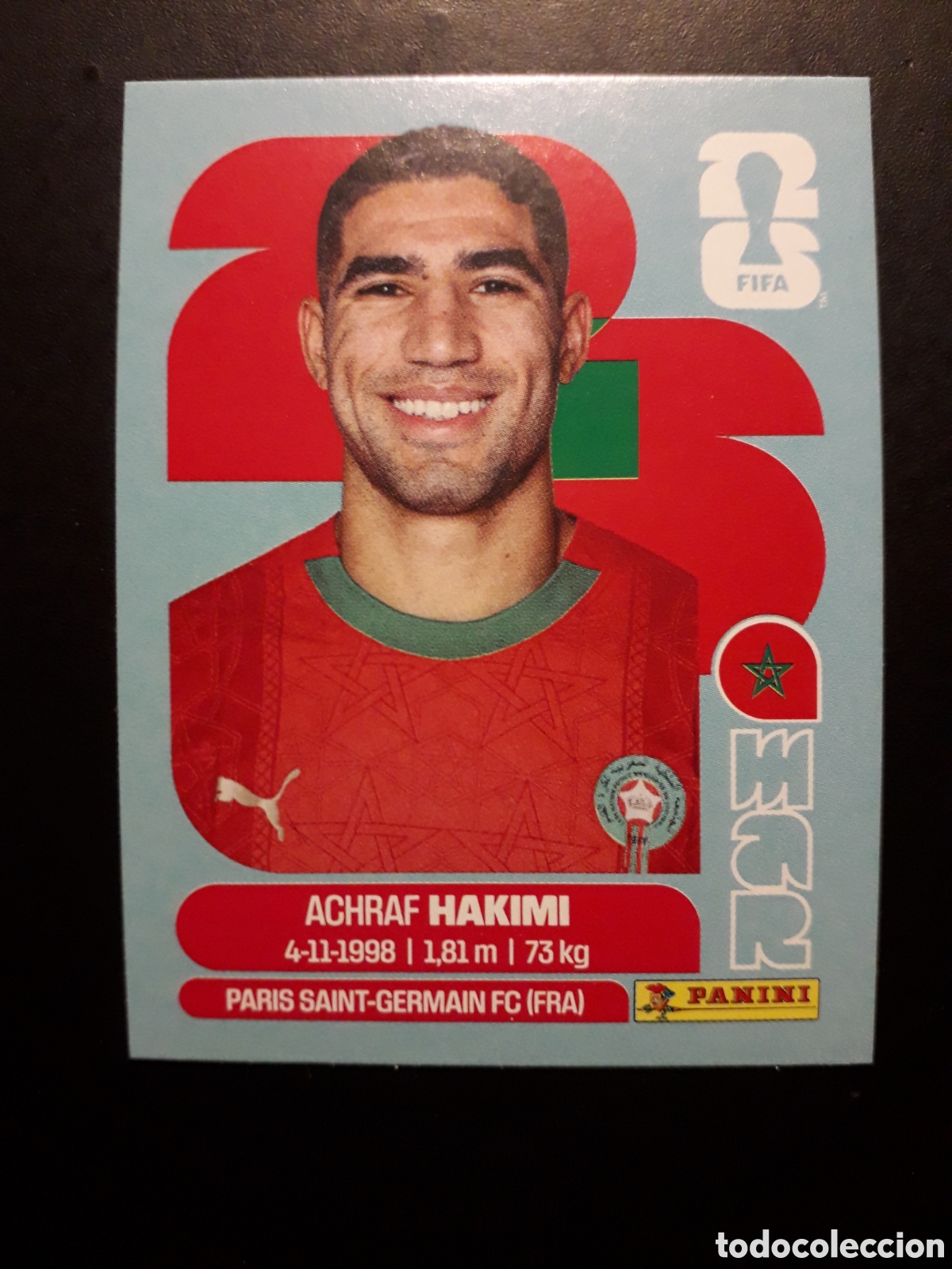 Cromos de F&uacute;tbol: HAKIMI MARRUECOS MAR 4 MUNDIAL F&Uacute;TBOL 2026 FIFA WORLD CUP PANINI SIN PEGAR PEDIDO M&Iacute;NIMO 3&euro;