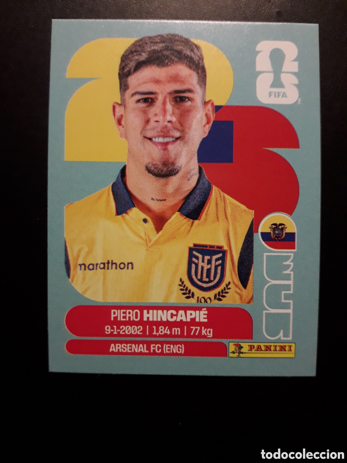 Cromos de F&uacute;tbol: HINCAPI&Eacute; ECUADOR ECU 4 MUNDIAL F&Uacute;TBOL 2026 FIFA WORLD CUP PANINI SIN PEGAR PEDIDO M&Iacute;NIMO 3&euro;.