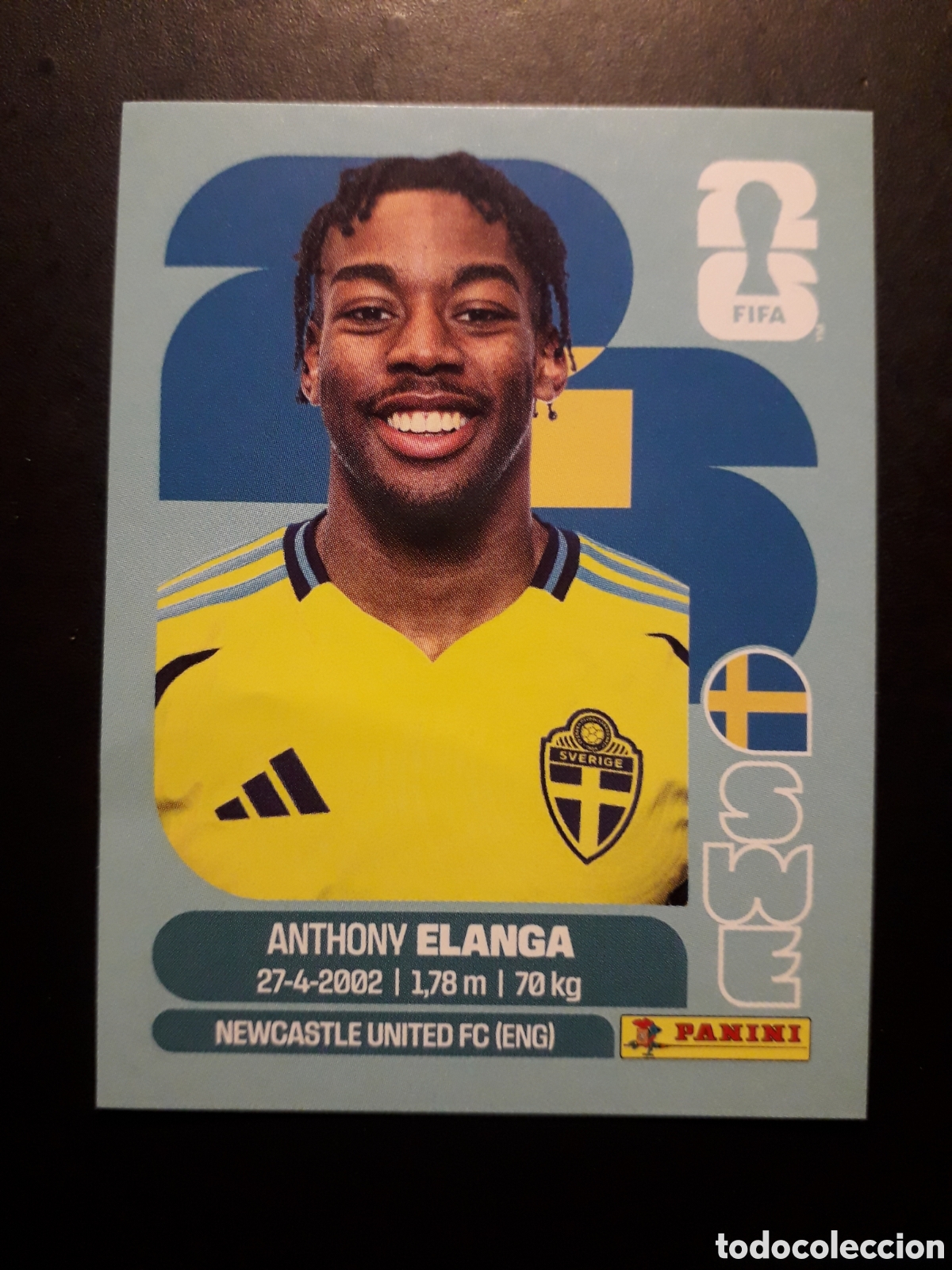 Figurine di Calcio: ELANGA SUECIA SWE 18 MUNDIAL F&Uacute;TBOL 2026 FIFA WORLD CUP PANINI SIN PEGAR PEDIDO M&Iacute;NIMO 3&euro;