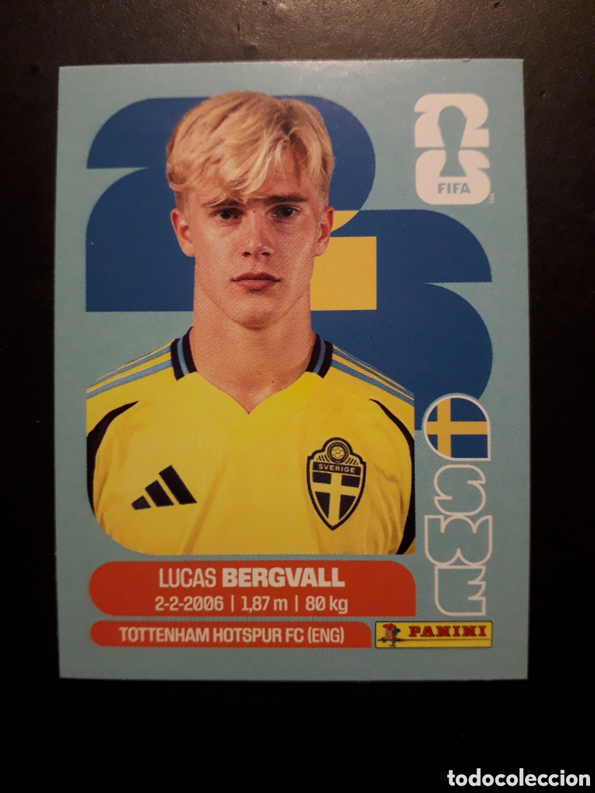 Cromos de F&uacute;tbol: BERGVALL SUECIA SWE 8 MUNDIAL F&Uacute;TBOL 2026 FIFA WORLD CUP PANINI SIN PEGAR PEDIDO M&Iacute;NIMO 3&euro;