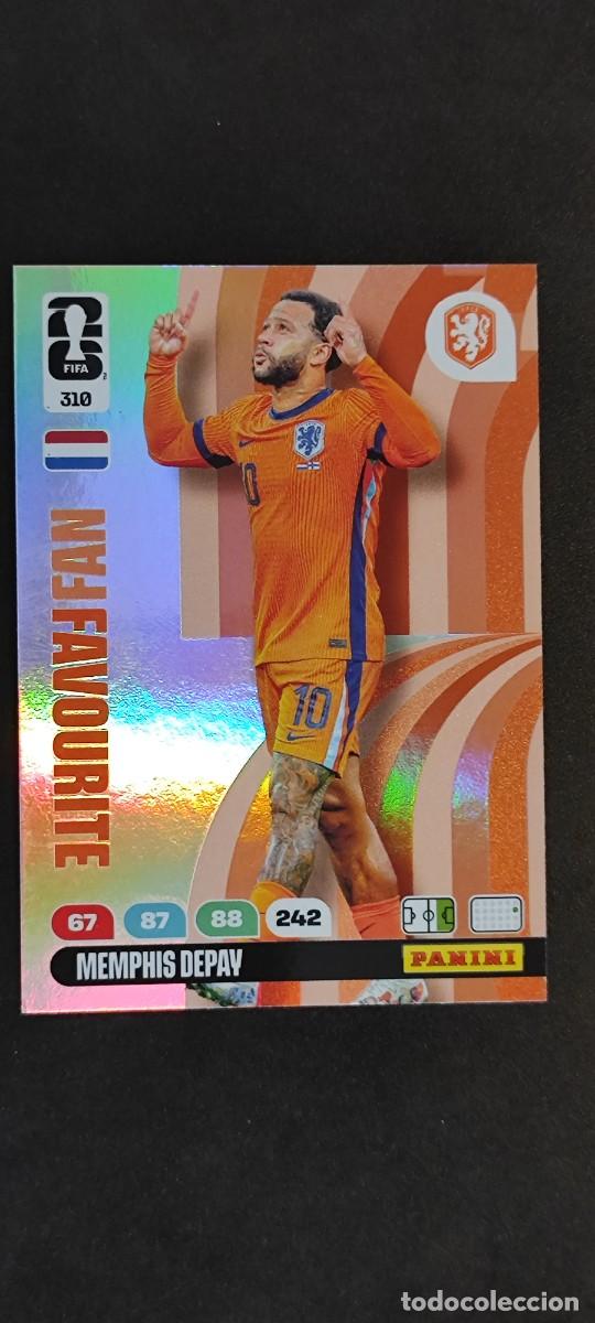 Cromos de F&uacute;tbol: ADRENALYN XL FIFA WORLD CUP 2026 CARD FAN FAVOURITE MEMPHIS DEPAY HOLANDA # 310 PANINI