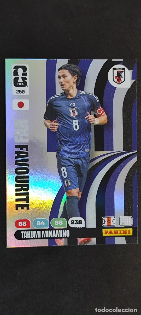 Cromos de F&uacute;tbol: ADRENALYN XL FIFA WORLD CUP 2026 CARD FAN FAVOURITE MINAMINO JAPON # 250 PANINI