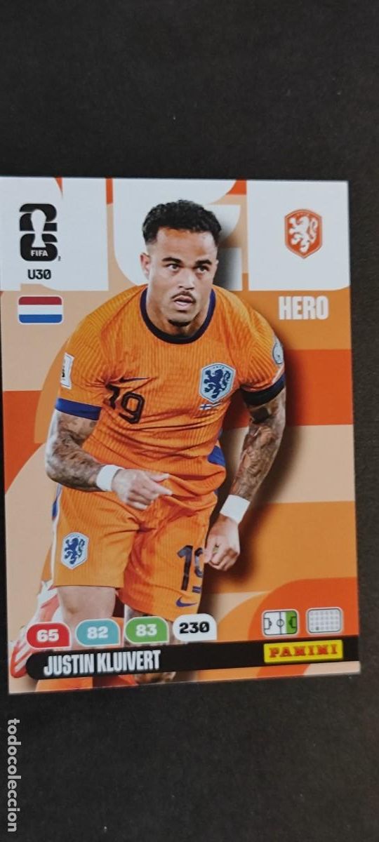 Football Stickers: ADRENALYN XL FIFA WORLD CUP 2026 CARD UPDATE/ACTUALIZACION KLUIVERT HOLANDA # U30 PANINI