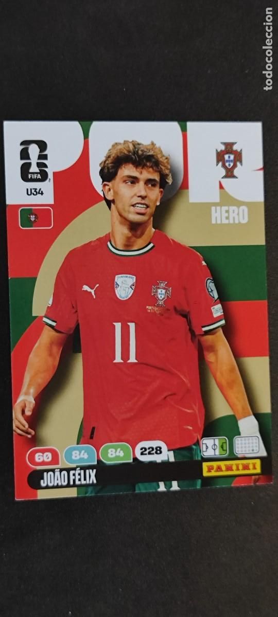 Cromos de F&uacute;tbol: ADRENALYN XL FIFA WORLD CUP 2026 CARD UPDATE/ACTUALIZACION JOAO FELIX PORTUGAL # U34 PANINI