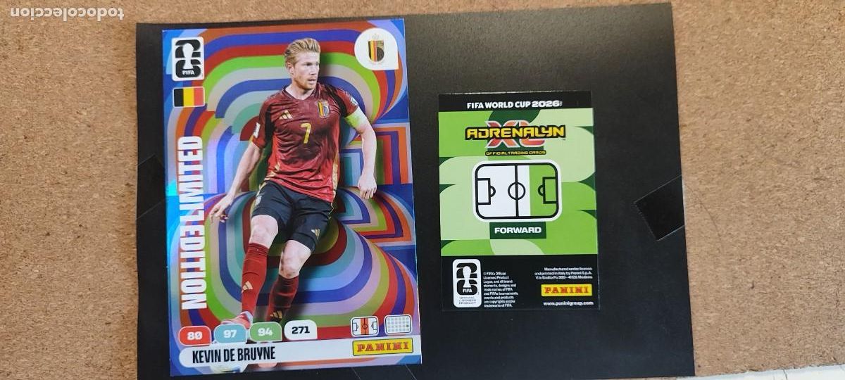 Cromos de F&uacute;tbol: ADRENALYN XL FIFA WORLD CUP 2026 CARD XXL LIMITED EDITION DE BRUYNE BELGICA # PANINI CARTA GRANDE