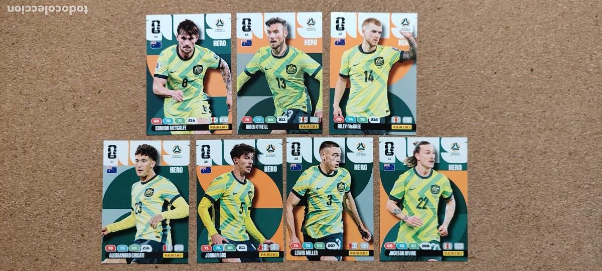 Cromos de F&uacute;tbol: ADRENALYN XL FIFA WORLD CUP 2026 LOTE 7 CARTAS DE AUSTRALIA # PANINI