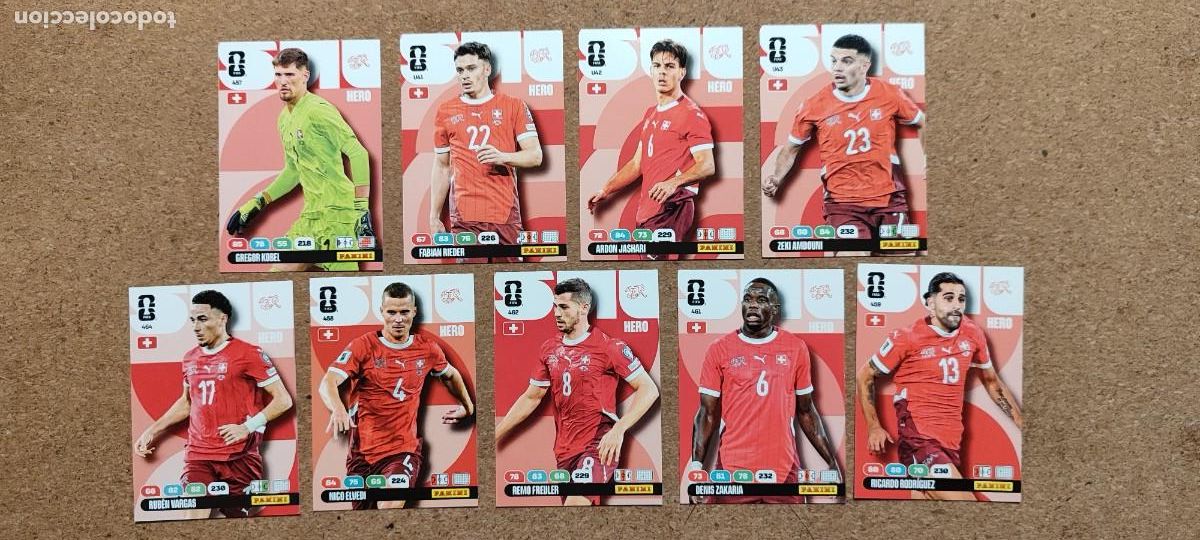 Cromos de F&uacute;tbol: ADRENALYN XL FIFA WORLD CUP 2026 LOTE 9 CARTAS DE SUIZA # PANINI