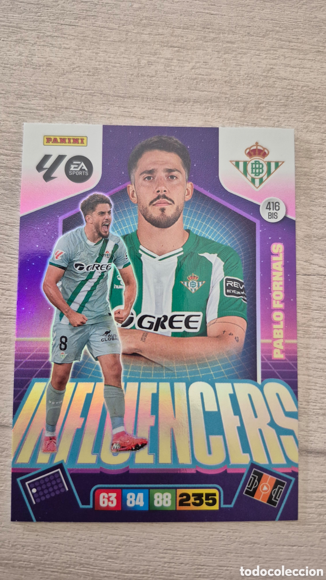 Cromos de F&uacute;tbol: N&deg;416Bis Influencers Pablo Fornals Adrenalyn 25/26