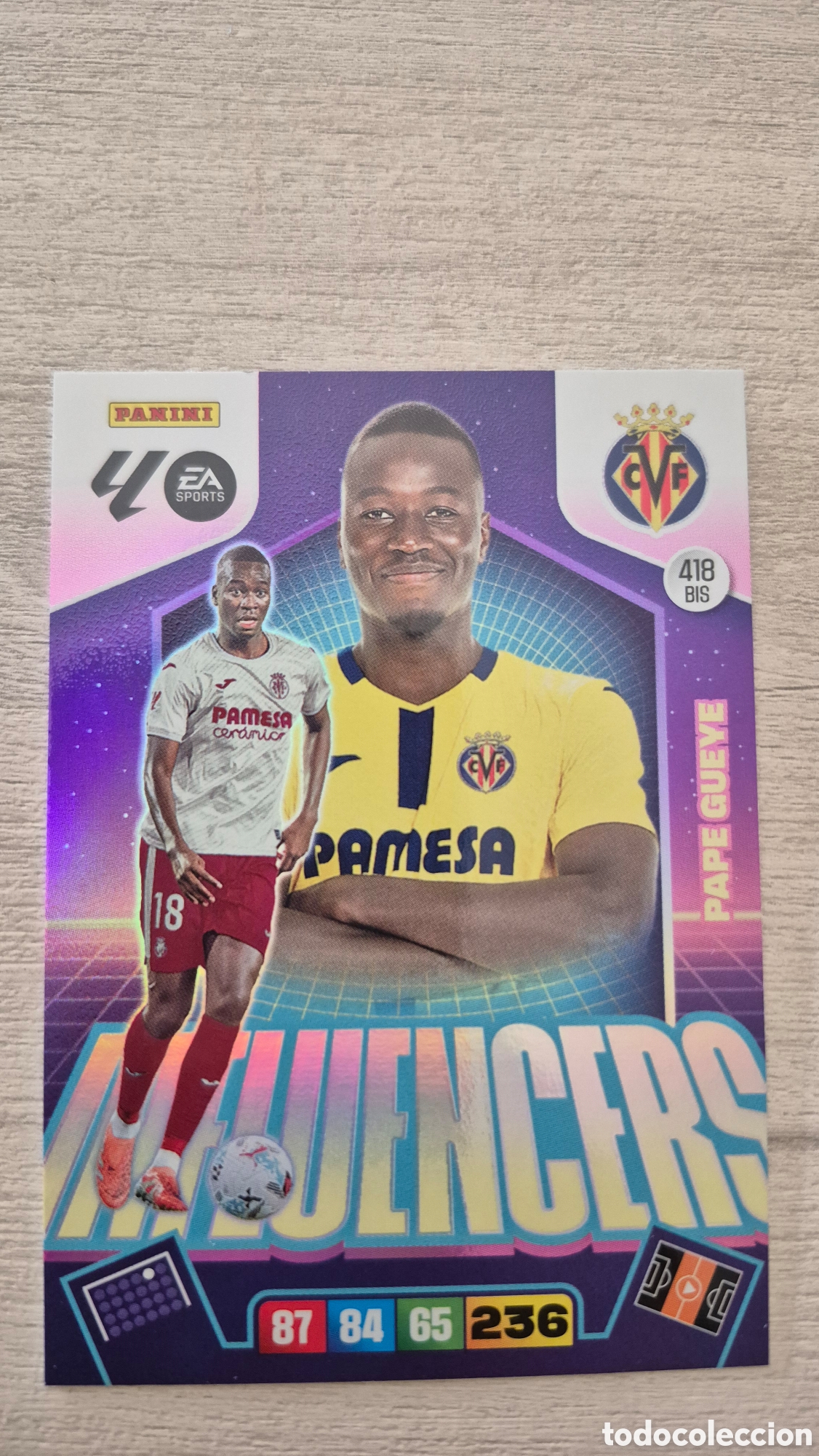 Cromos de F&uacute;tbol: N&deg;418Bis Influencers Pape Gueye Adrenalyn 25/26