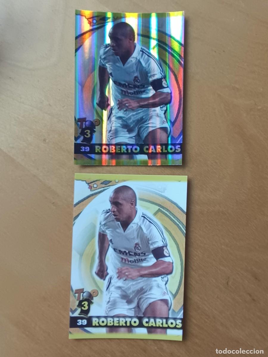 Cromos de F&uacute;tbol: ROBERTO CARLOS (REAL MADRID) LOTE LAS DOS VERSIONES TOP 2005 MUNDICROMO