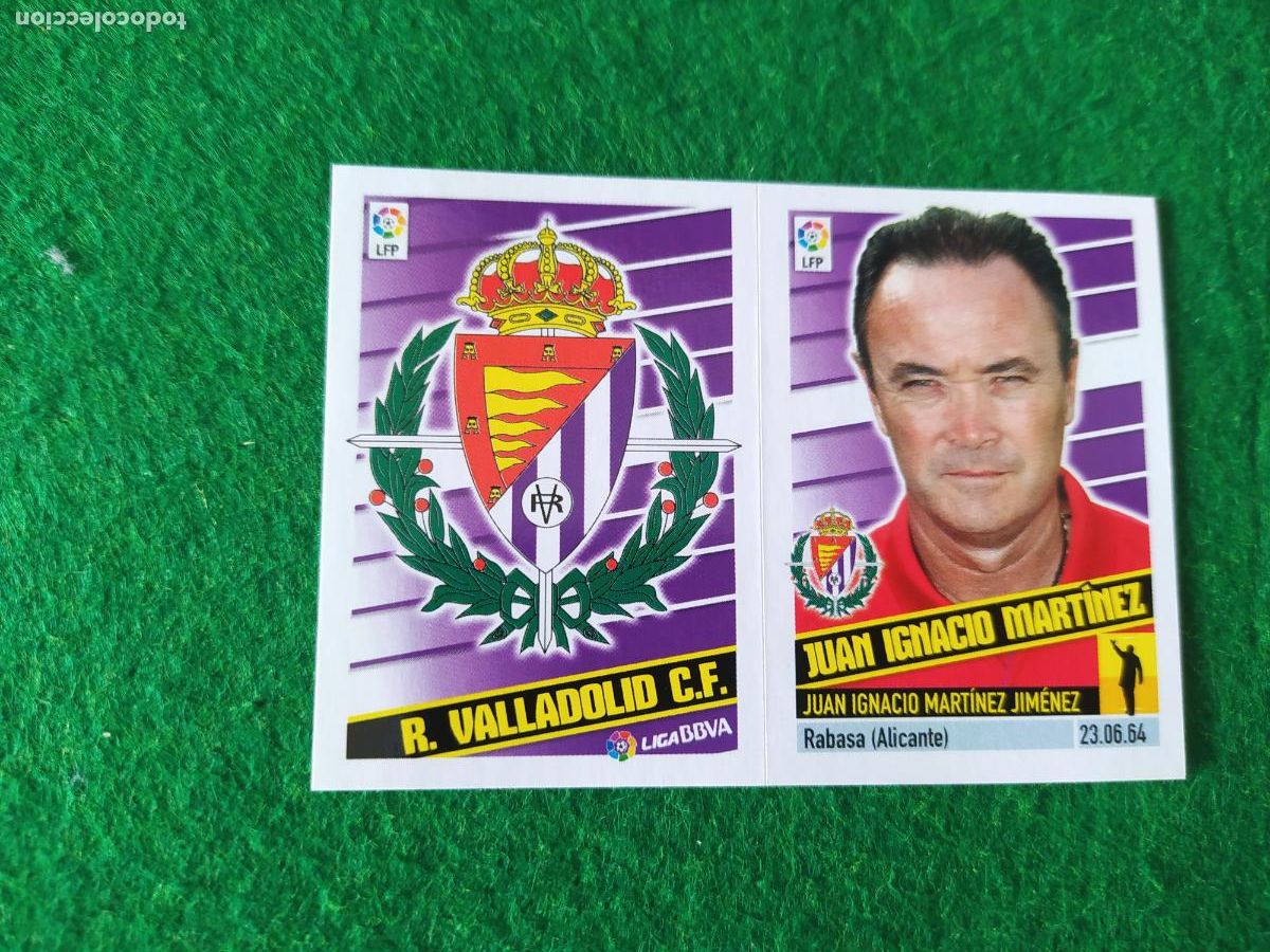 Cartes &agrave; collectionner de Football: LIGA ESTE 2013 2014 13/14 NUEVO SIN PEGAR ESCUDO / ENTRENADOR N&ordm; 19 REAL VALLADOLID