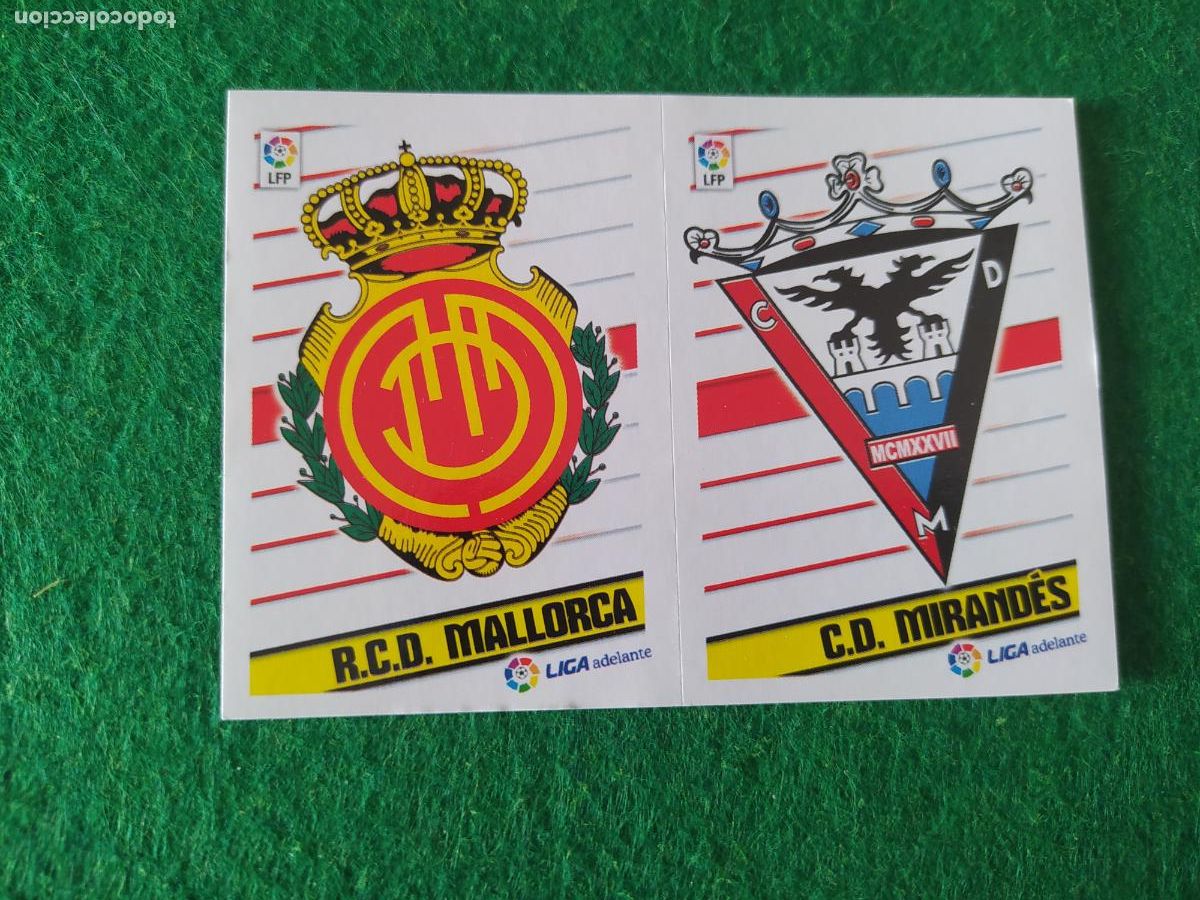 Cromos de F&uacute;tbol: LIGA ESTE 2013 2014 13/14 NUEVO SIN PEGAR ESCUDOS LIGA ADELANTE N&ordm; 7 MIRANDES / MALLORCA