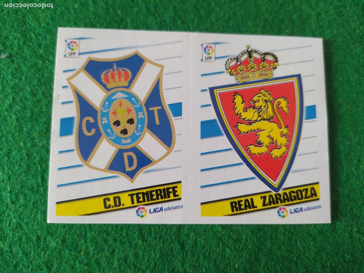 Cromos de F&uacute;tbol: LIGA ESTE 2013 2014 13/14 NUEVO SIN PEGAR ESCUDOS LIGA ADELANTE N&ordm; 11 ZARAGOZA / TENERIFE